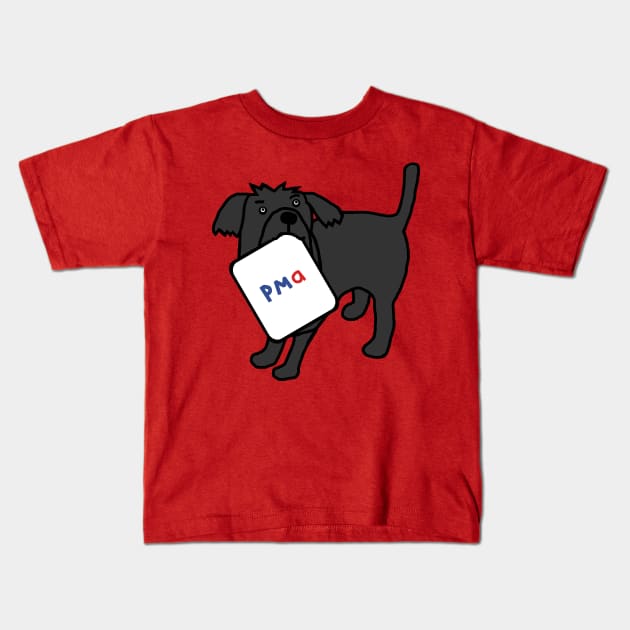Positive Mental Attitude Dog Kids T-Shirt by ellenhenryart